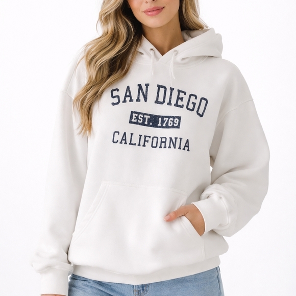 Republic Blues Tops - White San Diego California Hoodie